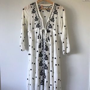 White Floral Midi Dress